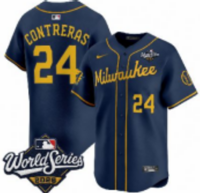 Women Milwaukee Brewers #24 Contreras Blue Nike 2026 World Series jersey 102105